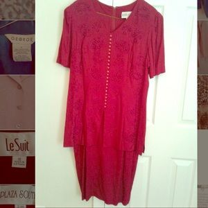 Tunic Sheath Dress Size 14: Raspberry Red